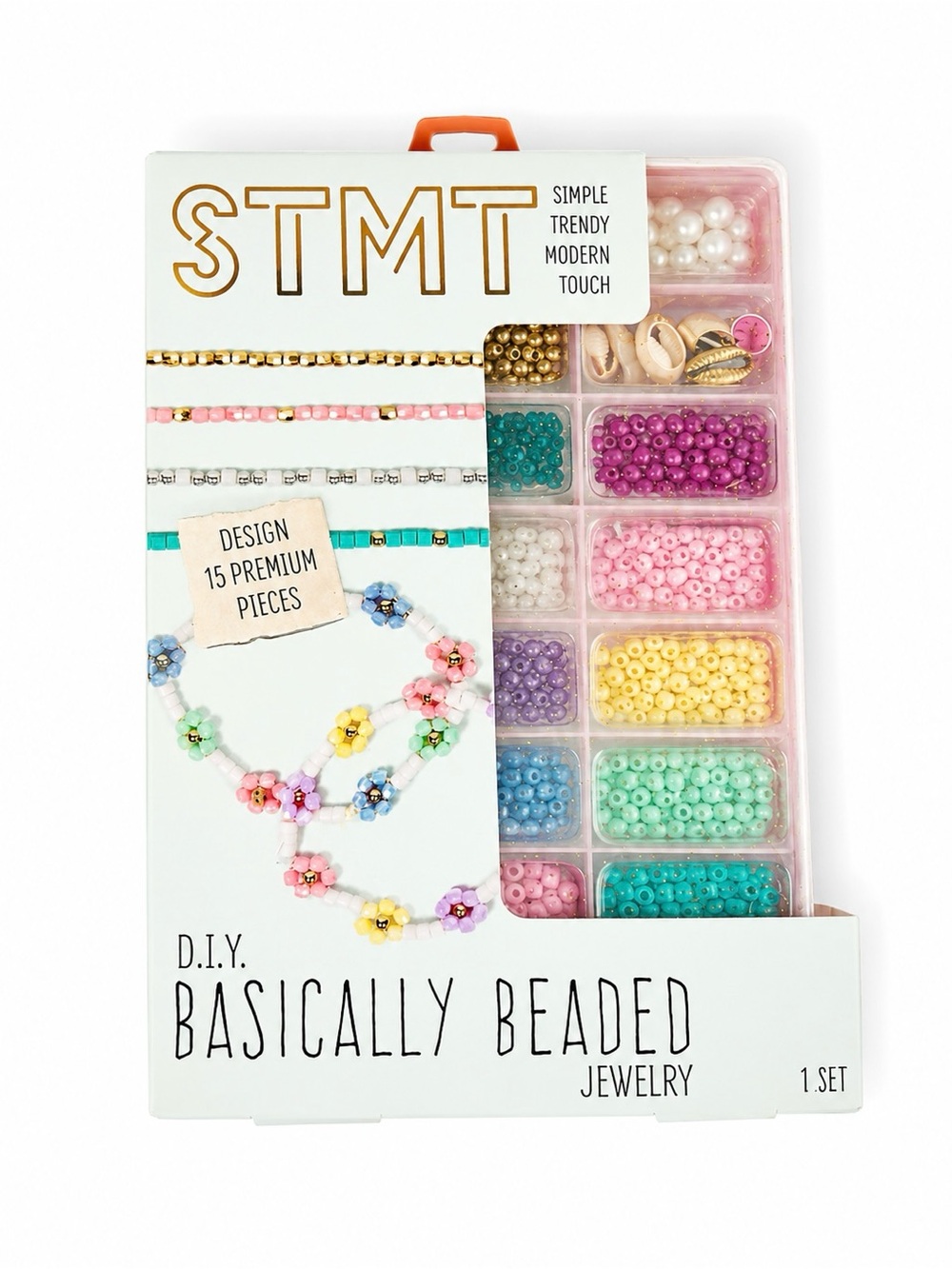 STMT Basically Beaded DIY Jewelry Making Kit 15 Premium Pieces Beads & Bracelet